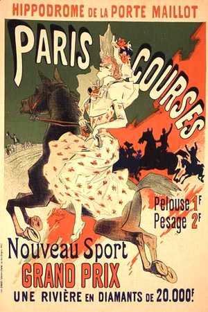 Reproduction of a poster advertising 'Paris Courses', at the Hippodrome de la Porte Maillot, Paris, 1890