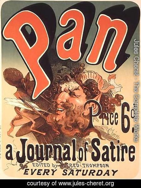 Reproduction of a poster advertising 'Pan', a journal of satire