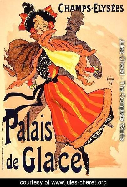 Jules Cheret - Reproduction of a poster advertising the 'Palais de Glace', Champs Elysees, Paris, 1896