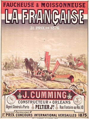 Jules Cheret - Poster advertising 'La Francaise, Reaper and Mower', made by J. Cumming of Orleans, 1876