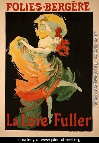 Reproduction of a Poster Advertising 'Loie Fuller' at the Folies-Bergere, 1893