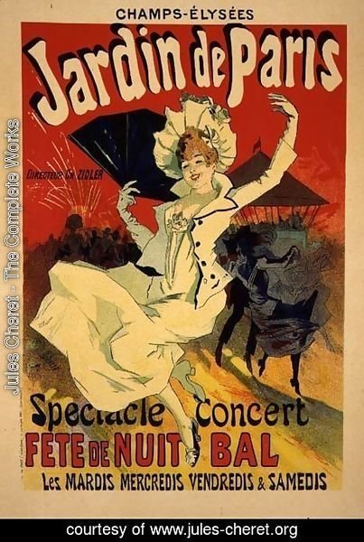 Reproduction of a Poster Advertising the 'Jardin de Paris' on the Chanps Elysees, 1890