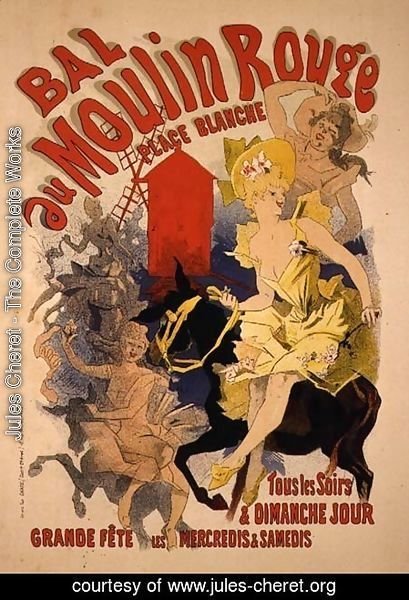 Jules Cheret - Reproduction of a Poster Advertising the 'Bal au Moulin Rouge', 1889