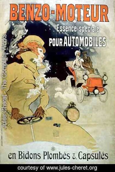 Jules Cheret - Poster advertising 'Benzo-Moteur' Motor Oil Especially for Automobiles, 1901