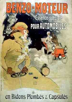 Poster advertising 'Benzo-Moteur' Motor Oil Especially for Automobiles, 1901