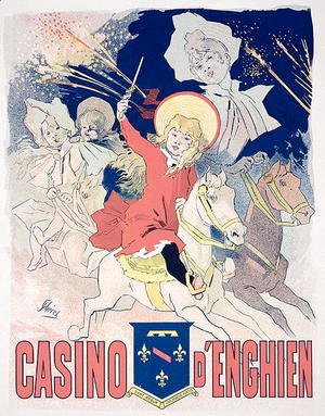 Jules Cheret - Reproduction of a poster advertising the 'Casino d'Enghien', 1890