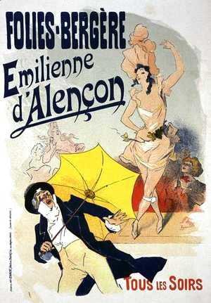 Jules Cheret - Reproduction of a poster advertising 'Emile d'Alencon', every evening at the Folies-Bergeres, 1893 (