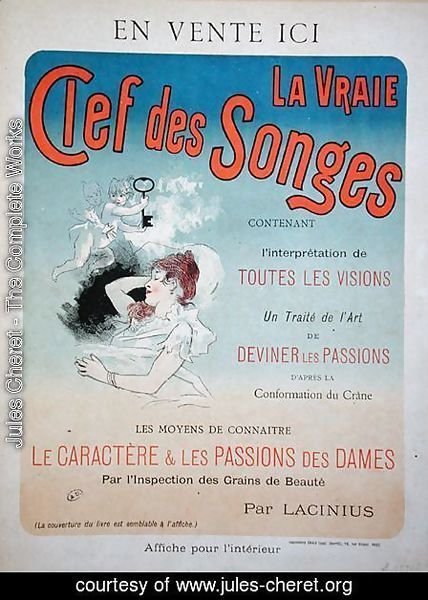 Jules Cheret - Poster advertising the book 'La Vraie Clef des Songes' by Lacinius, 1892
