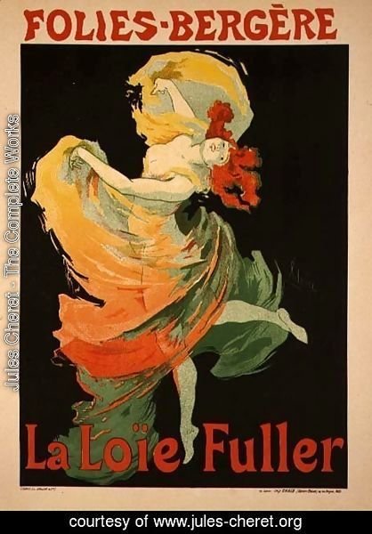 Jules Cheret - Reproduction of a Poster Advertising 'Loie Fuller' at the Folies-Bergere, 1893
