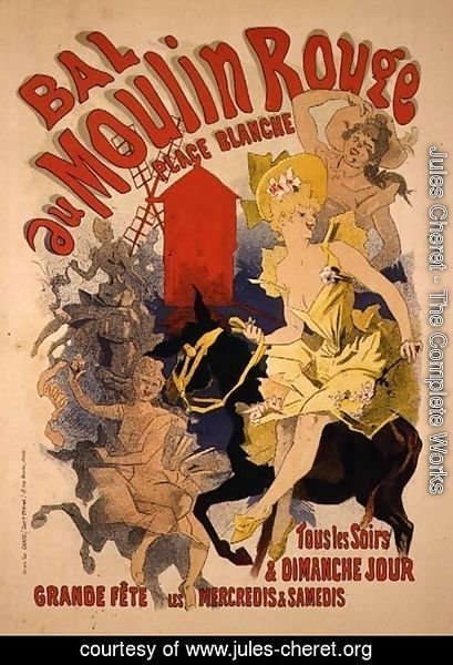 Reproduction of a Poster Advertising the 'Bal au Moulin Rouge', 1889