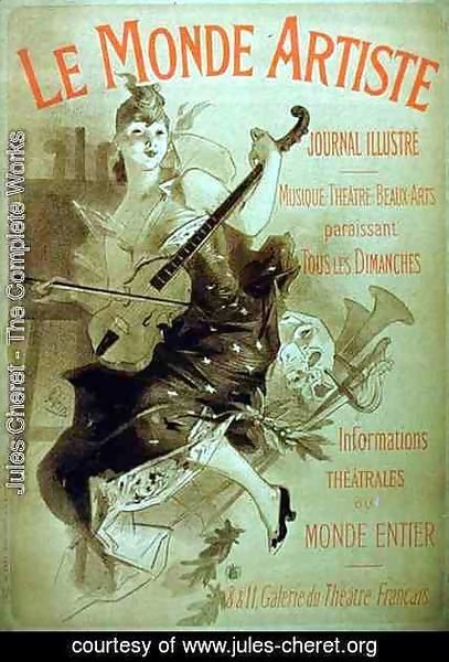Jules Cheret - Advertisement for the Illustrated Journal, 'Le Monde Artiste'