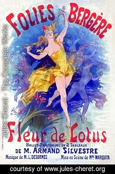 Folies Bergere Fleurd By Jules Cheret Oil Painting Jules Cheret Org
